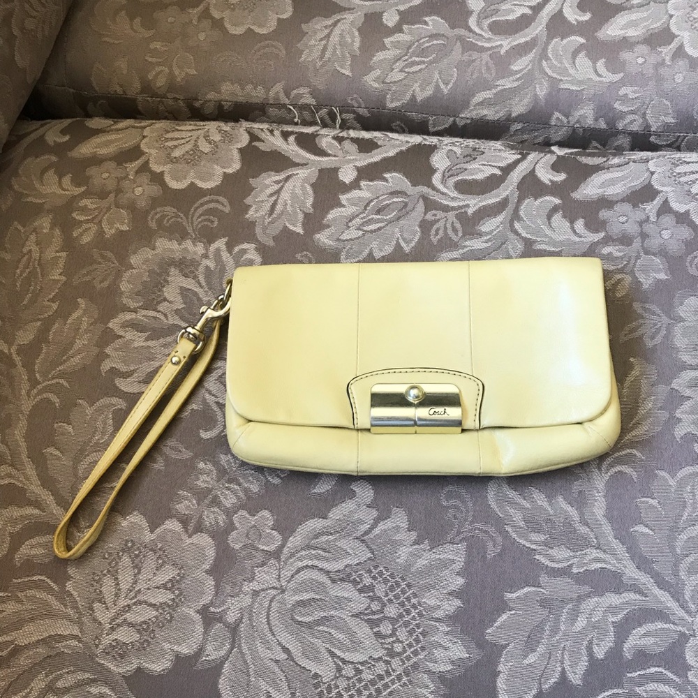 Authentic Coach Yellow Wristlet